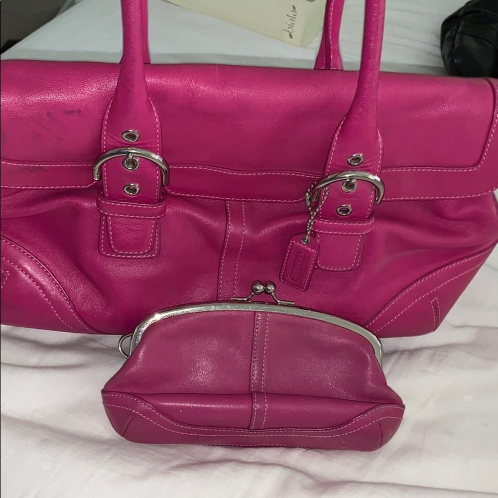 Pink coach bag